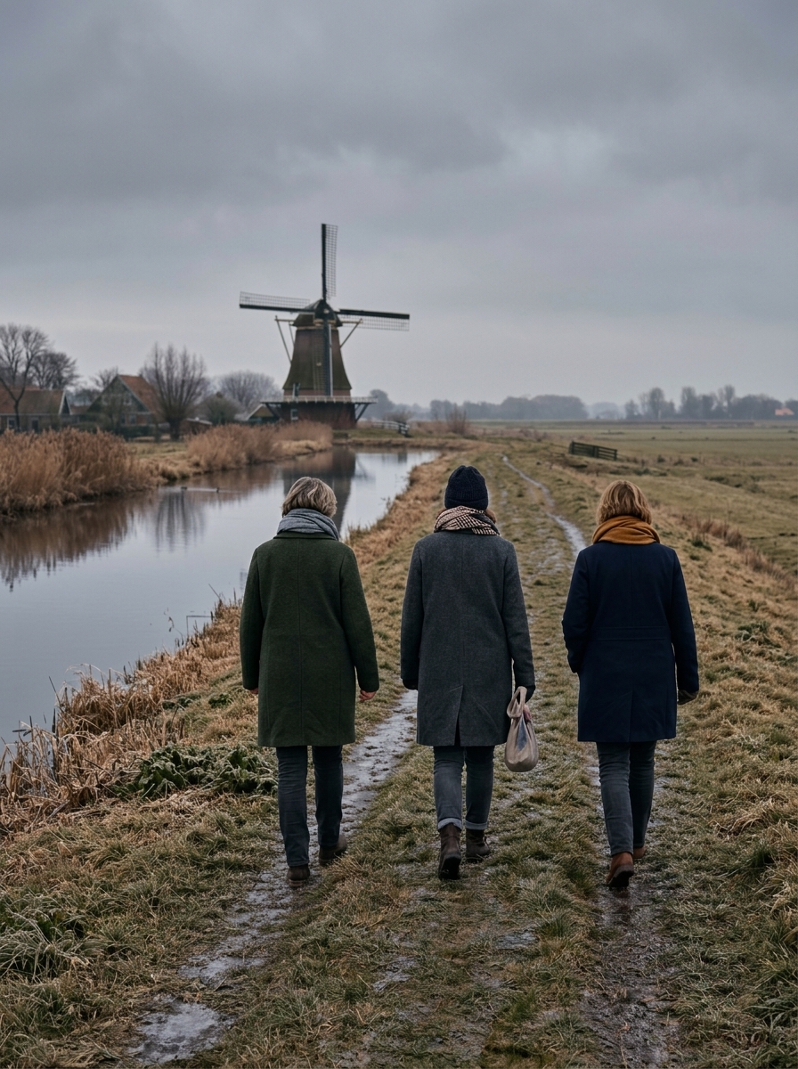 Paises bajos en diciembre women walking on path