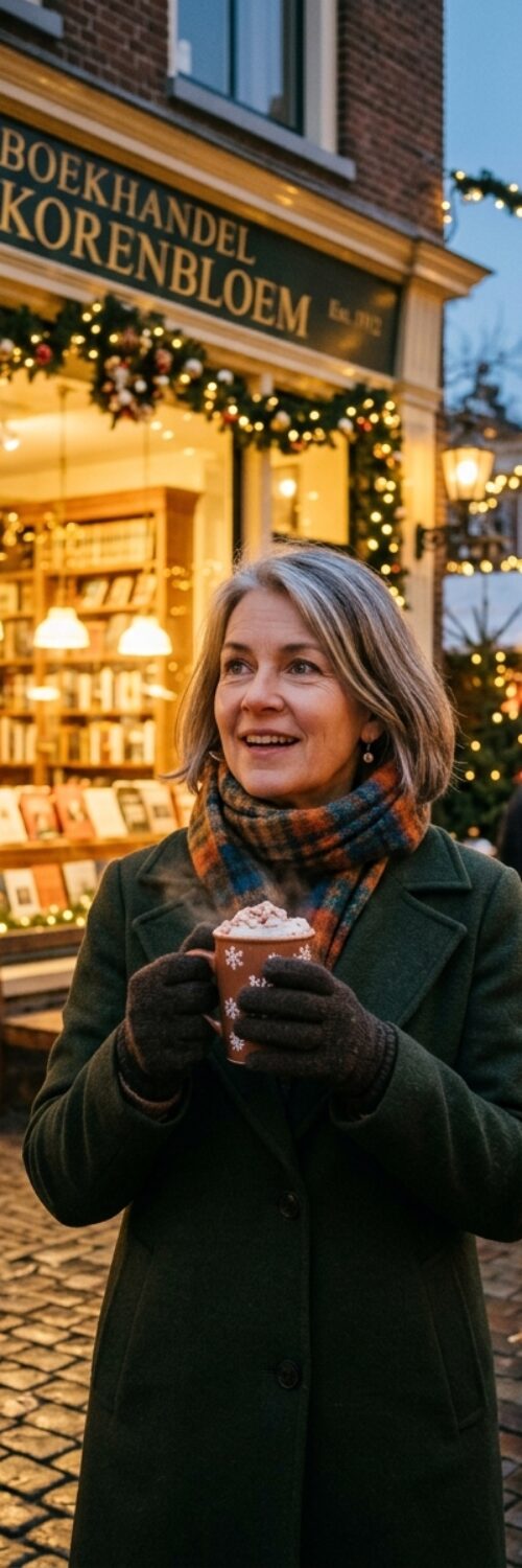 woman holding hot chocolate mug
